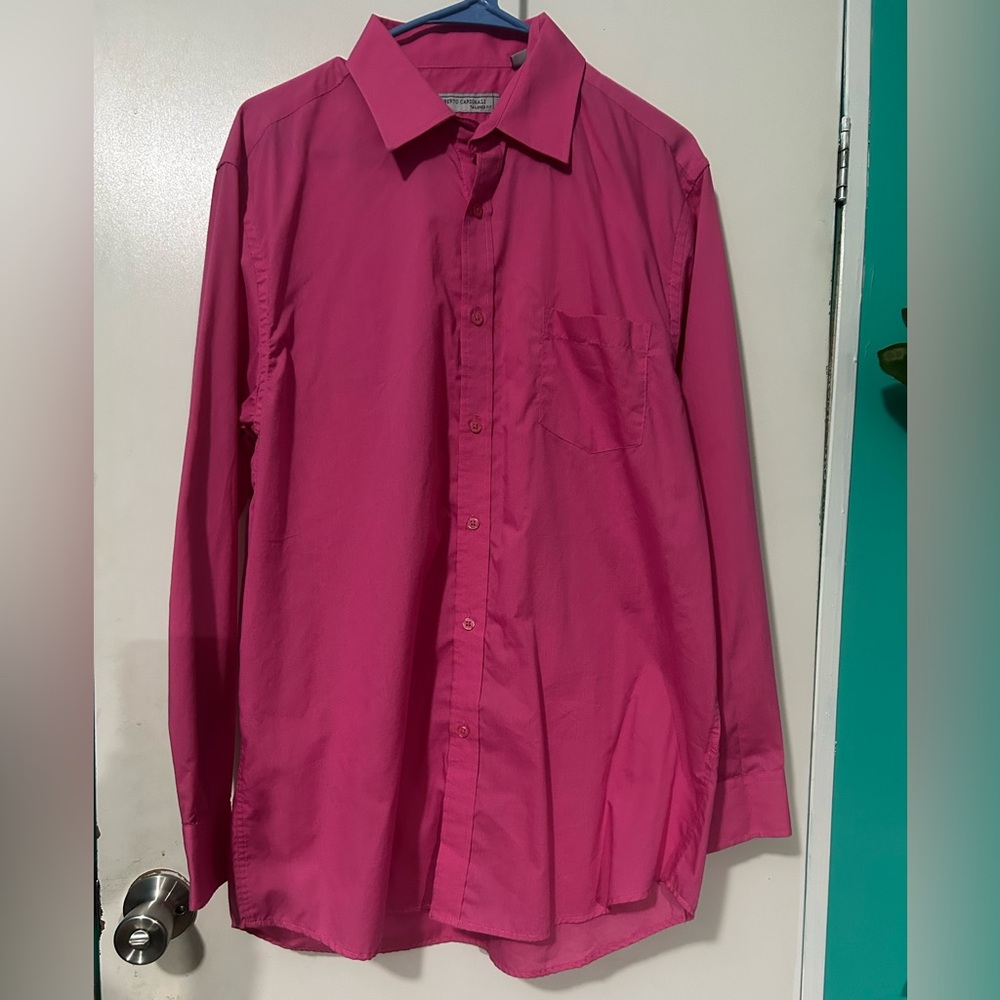 Men's Pink Button-Up Shirt